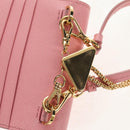 PRADA Chain Shoulder Bag Leather 2way Pink Gold 1BP050 Auth 134332M-9
