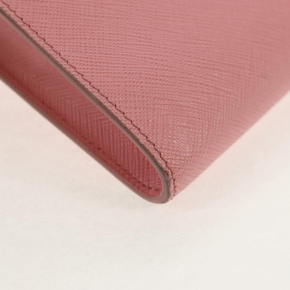 PRADA Chain Shoulder Bag Leather 2way Pink Gold 1BP050 Auth 134332M