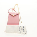 PRADA Chain Shoulder Bag Leather 2way Pink Gold 1BP050 Auth 134332M-12