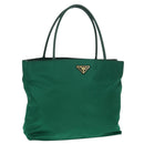 PRADA Tote Bag Nylon Green Gold Auth 134335AM-1