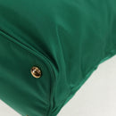 PRADA Tote Bag Nylon Green Gold Auth 134335AM-15