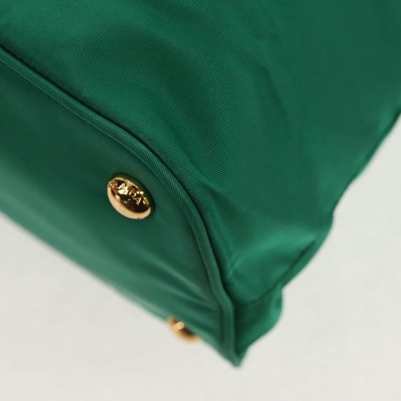 PRADA Tote Bag Nylon Green Gold Auth 134335AM