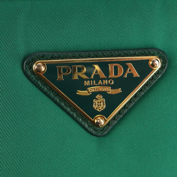 PRADA Tote Bag Nylon Green Gold Auth 134335AM