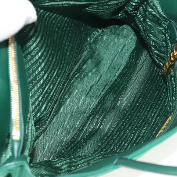 PRADA Tote Bag Nylon Green Gold Auth 134335AM