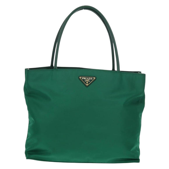 PRADA Tote Bag Nylon Green Gold Auth 134335AM