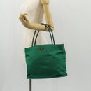 PRADA Tote Bag Nylon Green Gold Auth 134335AM-28