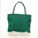 PRADA Tote Bag Nylon Green Gold Auth 134335AM-12