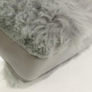 Miu Miu Shoulder Bag Fur Gray Gold Auth 134337V-17