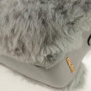 Miu Miu Shoulder Bag Fur Gray Gold Auth 134337V-14