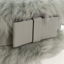 Miu Miu Shoulder Bag Fur Gray Gold Auth 134337V-16