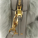 Miu Miu Shoulder Bag Fur Gray Gold Auth 134337V-20
