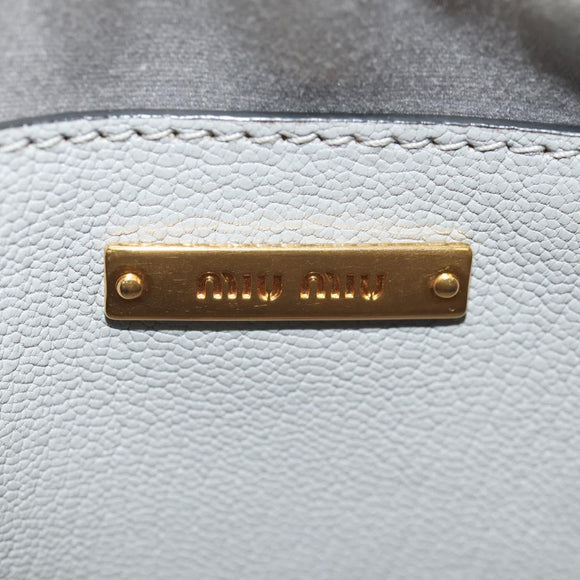 Miu Miu Shoulder Bag Fur Gray Gold Auth 134337V