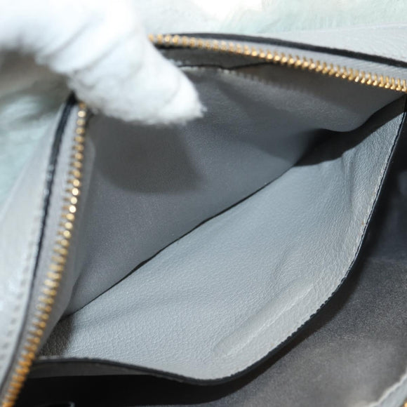 Miu Miu Shoulder Bag Fur Gray Gold Auth 134337V