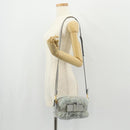 Miu Miu Shoulder Bag Fur Gray Gold Auth 134337V-25