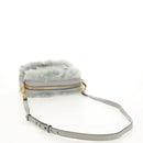 Miu Miu Shoulder Bag Fur Gray Gold Auth 134337V-7