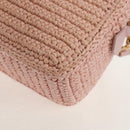 Miu Miu Arkady Hand Bag Raffia 2way Pink Gold 5BB123 Auth 134338AM-16