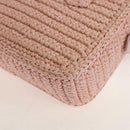 Miu Miu Arkady Hand Bag Raffia 2way Pink Gold 5BB123 Auth 134338AM-18