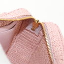 Miu Miu Arkady Hand Bag Raffia 2way Pink Gold 5BB123 Auth 134338AM-21