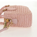 Miu Miu Arkady Hand Bag Raffia 2way Pink Gold 5BB123 Auth 134338AM-3