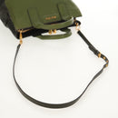 Miu Miu Hand Bag Leather 2way Green Gold RN0889 Auth 134339V-8