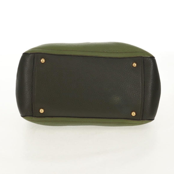 Miu Miu Hand Bag Leather 2way Green Gold RN0889 Auth 134339V