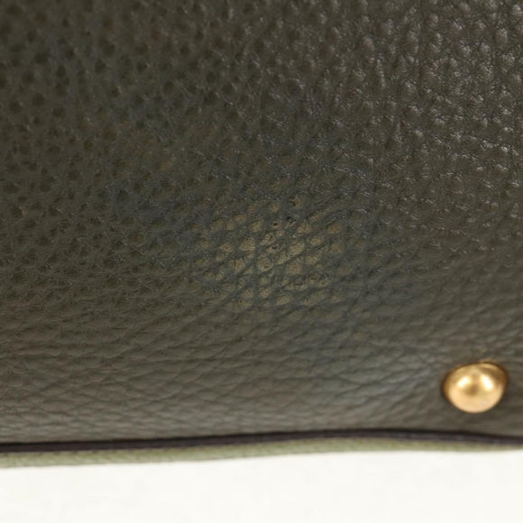 Miu Miu Hand Bag Leather 2way Green Gold RN0889 Auth 134339V