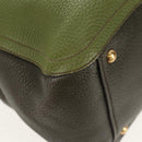 Miu Miu Hand Bag Leather 2way Green Gold RN0889 Auth 134339V-19
