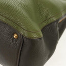 Miu Miu Hand Bag Leather 2way Green Gold RN0889 Auth 134339V-20