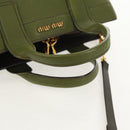 Miu Miu Hand Bag Leather 2way Green Gold RN0889 Auth 134339V-15