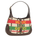 GUCCI New Jackie Shoulder Bag Canvas Brown Gold 636706 Auth 134340AM-1