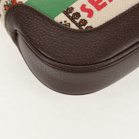 GUCCI New Jackie Shoulder Bag Canvas Brown Gold 636706 Auth 134340AM