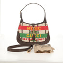GUCCI New Jackie Shoulder Bag Canvas Brown Gold 636706 Auth 134340AM-12