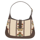 GUCCI New Jackie Shoulder Bag Canvas Brown Gold 636706 Auth 134340AM-2