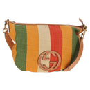 GUCCI Interlocking Shoulder Bag Canvas Multicolor Gold Auth 134341V-1