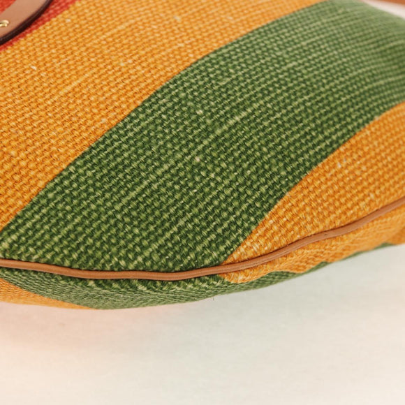 GUCCI Interlocking Shoulder Bag Canvas Multicolor Gold Auth 134341V