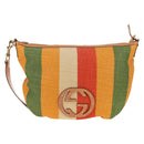 GUCCI Interlocking Shoulder Bag Canvas Multicolor Gold Auth 134341V-13