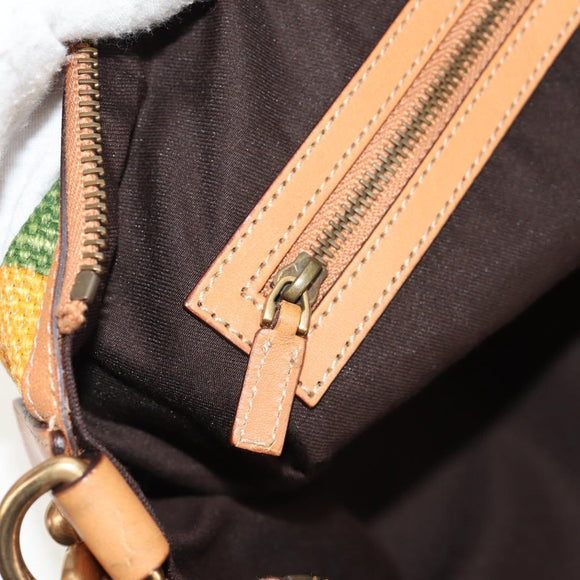 GUCCI Interlocking Shoulder Bag Canvas Multicolor Gold Auth 134341V