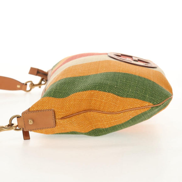 GUCCI Interlocking Shoulder Bag Canvas Multicolor Gold Auth 134341V