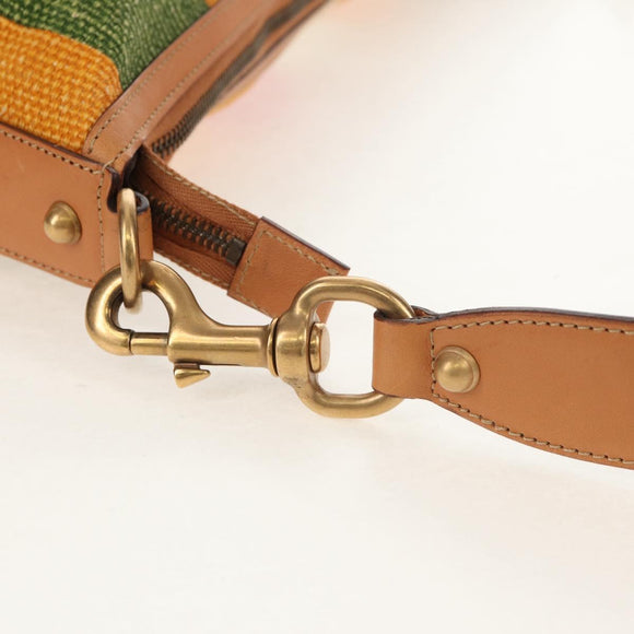 GUCCI Interlocking Shoulder Bag Canvas Multicolor Gold Auth 134341V