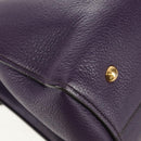 Salvatore Ferragamo Gancini Hand Bag Leather 2way Purple Gold Auth 134342V-17