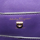 Salvatore Ferragamo Gancini Hand Bag Leather 2way Purple Gold Auth 134342V-21