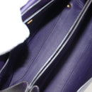 Salvatore Ferragamo Gancini Hand Bag Leather 2way Purple Gold Auth 134342V-10