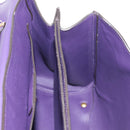 Salvatore Ferragamo Gancini Hand Bag Leather 2way Purple Gold Auth 134342V-23