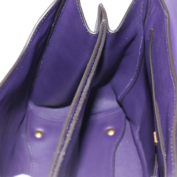 Salvatore Ferragamo Gancini Hand Bag Leather 2way Purple Gold Auth 134342V