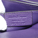 Salvatore Ferragamo Gancini Hand Bag Leather 2way Purple Gold Auth 134342V-11