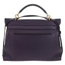 Salvatore Ferragamo Gancini Hand Bag Leather 2way Purple Gold Auth 134342V-2