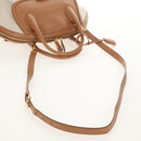 Salvatore Ferragamo Hand Bag Canvas Leather 3way Beige Gold Auth 134343V-9