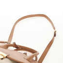 Salvatore Ferragamo Hand Bag Canvas Leather 3way Beige Gold Auth 134343V-17