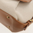 Salvatore Ferragamo Hand Bag Canvas Leather 3way Beige Gold Auth 134343V-19