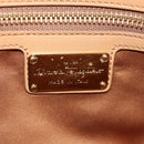 Salvatore Ferragamo Hand Bag Canvas Leather 3way Beige Gold Auth 134343V-25